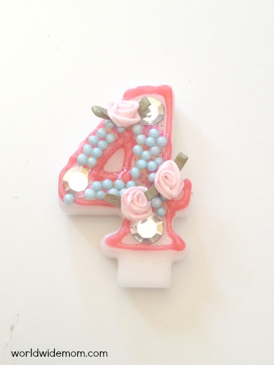 candela compleanno rosa e fiori fai da te