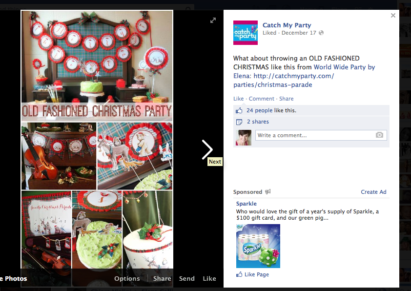 facebook page at Catch my party - party of he day - 