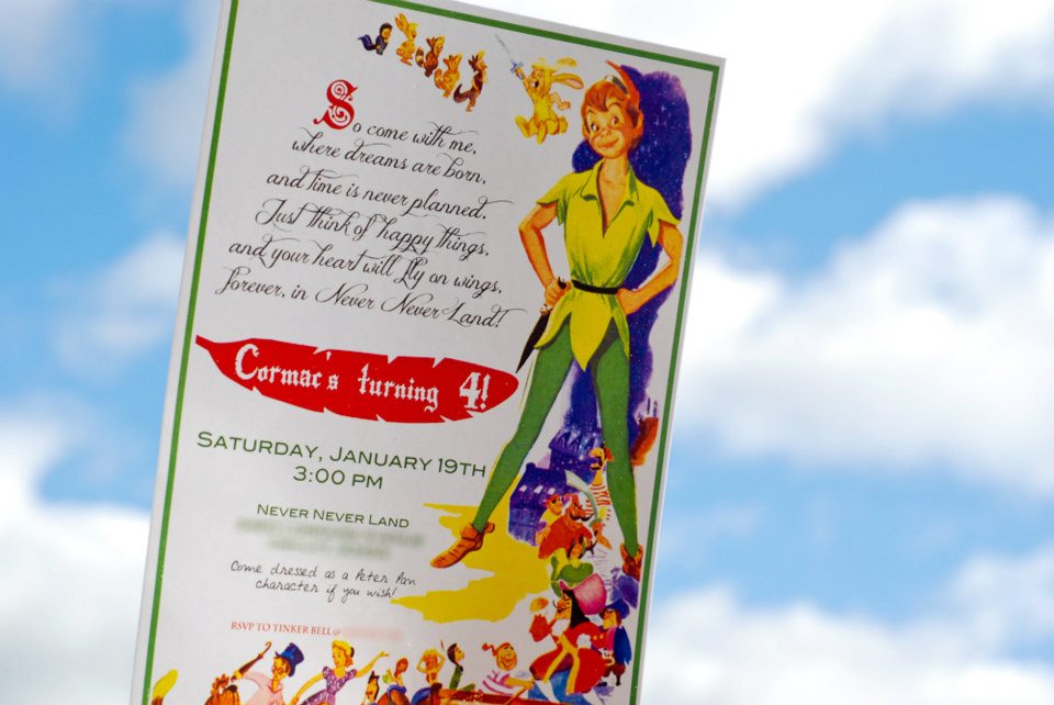 Invito Vintage Festa Peter Pan