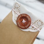 Engraved wood Buttons as Favor Tags