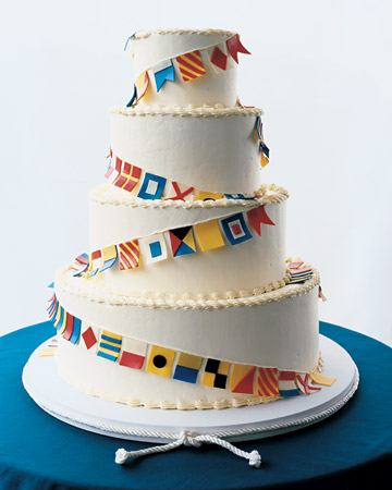 Torta con bandierine navy